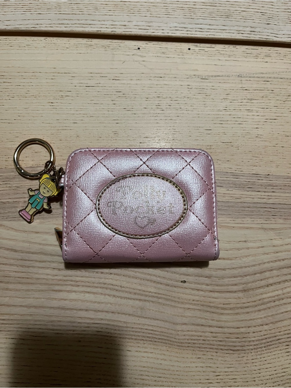 POLLY POCKET Pink Aqua BI-FOLD ZIPPERED WALLET Card Case Coin Purse Charm
